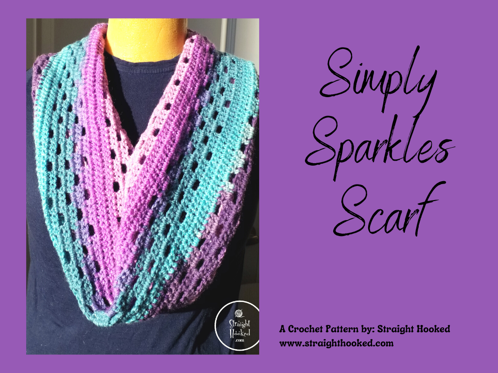 Simply Sparkles infinity scarf crochet pattern