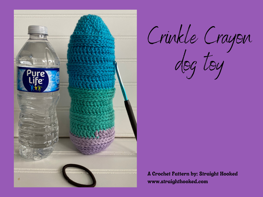 Crinkle Crayon dog toy crochet pattern