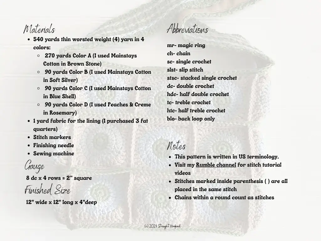 Circles and Squares Handbag crochet pattern